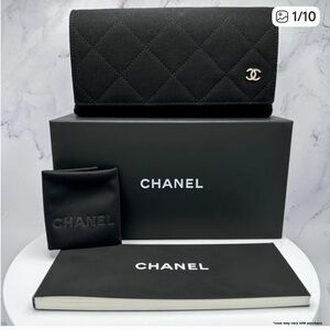 CHANEL Black Quilted Eye Glass Case